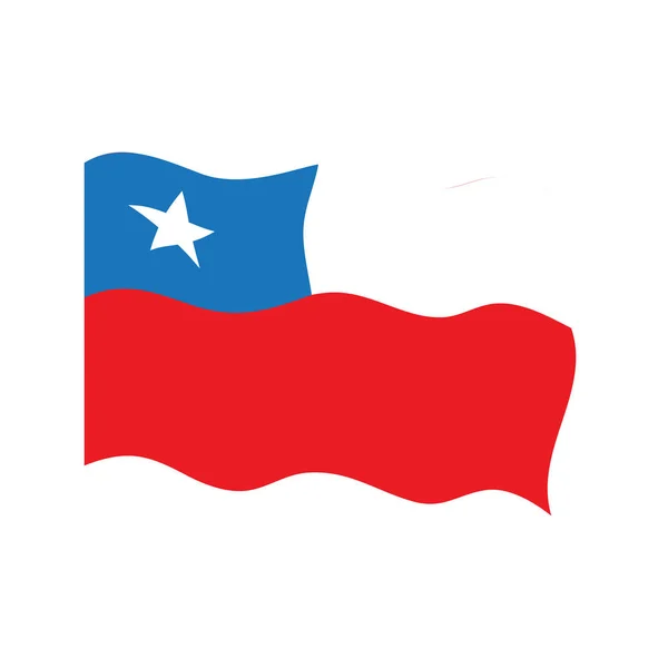 Drapeau agitant du Chili — Image vectorielle