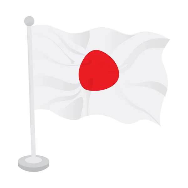 Flagge Japans schwenkend — Stockvektor