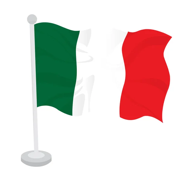 Bandiera sventolante d'Italia — Vettoriale Stock