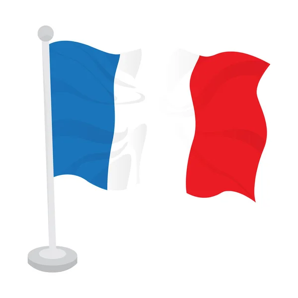 Drapeau ondulé de France — Image vectorielle