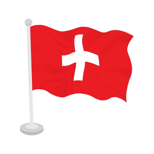 Flagge der Schweiz schwenken — Stockvektor