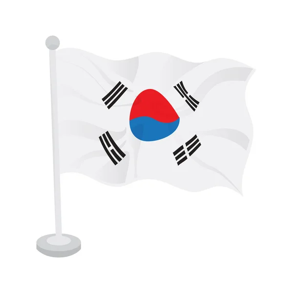 Güney Kore 'nin dalgalı bayrağı — Stok Vektör