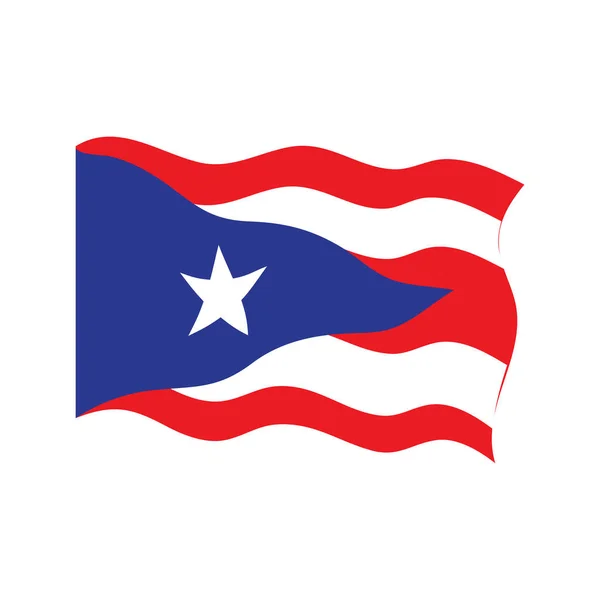 Waving flag of Puerto Rico — Stock Vector