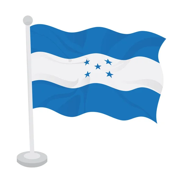 Ondeando bandera de honduras — Archivo Imágenes Vectoriales