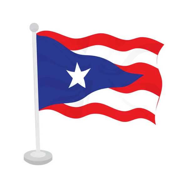 Wapperende vlag van puerto rico — Stockvector