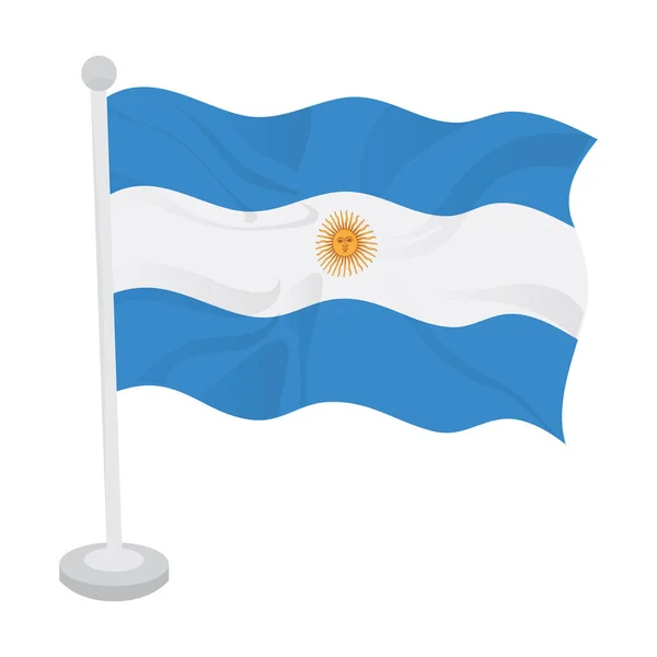 阿根廷飘扬的国旗 — 图库矢量图片