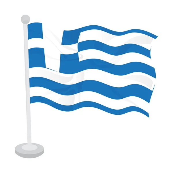 흔들리고 있는 그리스의 국기 — 스톡 벡터