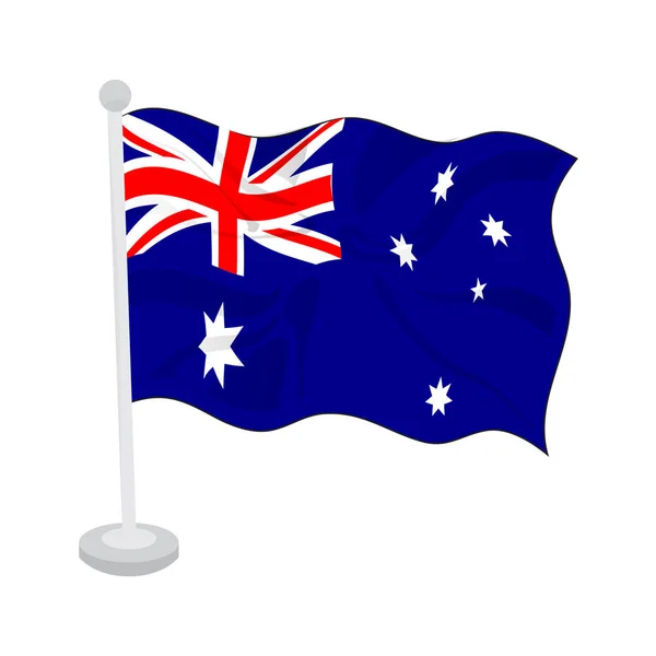 澳大利亚飘扬的国旗 — 图库矢量图片