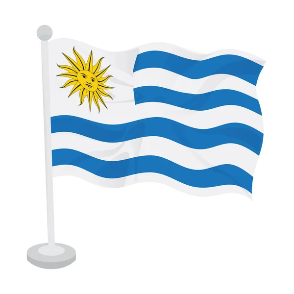 Acenando bandeira do uruguai — Vetor de Stock