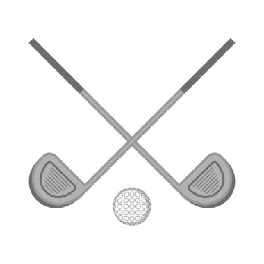 Bir top ile izole golf kulüpleri