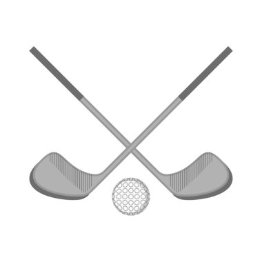 Bir top ile izole golf kulüpleri