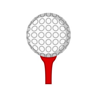 Bir pin üzerinde izole Golf topu