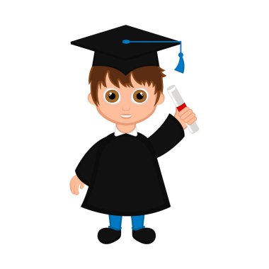 Sevimli mezun çocuk görüntü