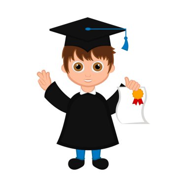 Sevimli mezun çocuk görüntü