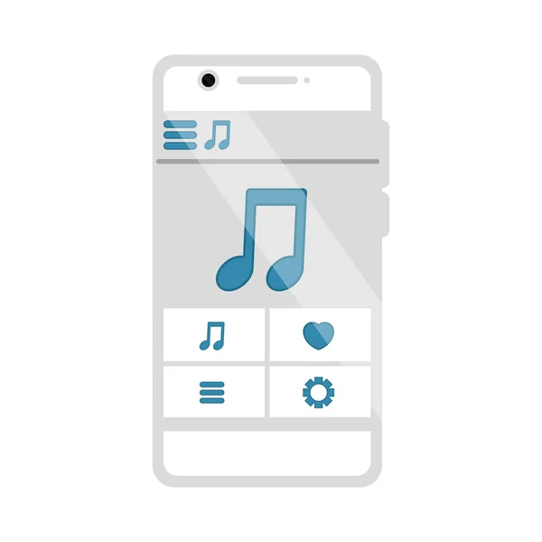 Application mobile de musique isolée — Image vectorielle