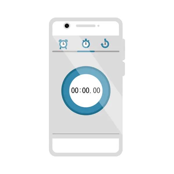 Geïsoleerde chronometer mobiele app — Stockvector