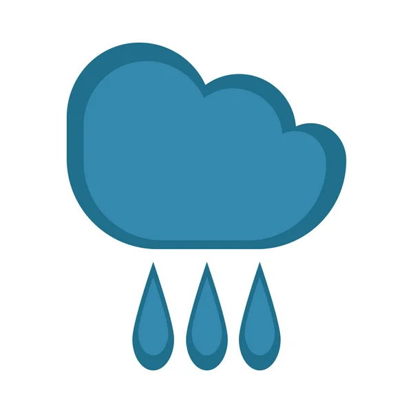Isolated cloud icon with drops — Stock Vector