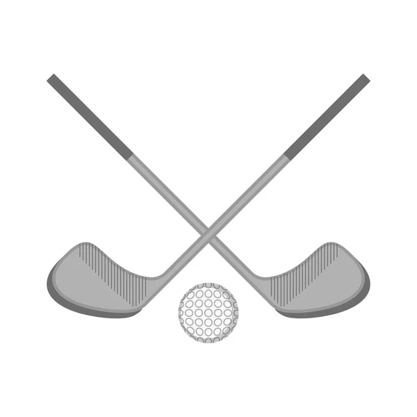 Clubes de golf aislados con una pelota — Vector de stock