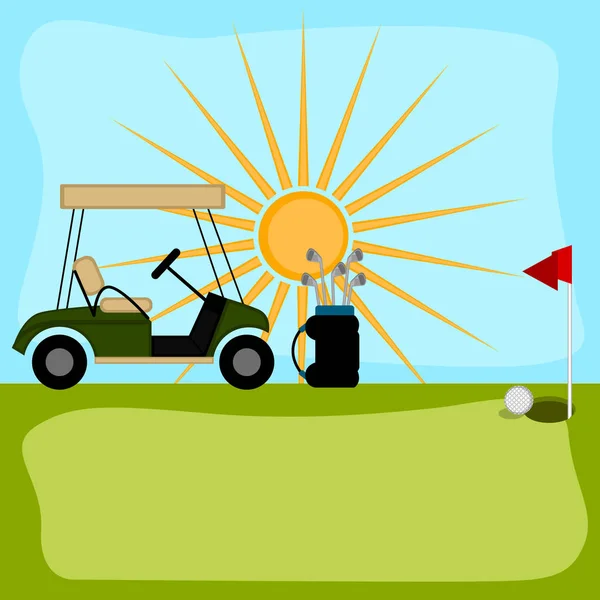Terrain de golf isolé fond — Image vectorielle