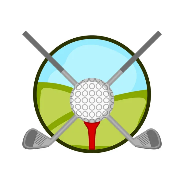 Emblema isolato scudo da golf — Vettoriale Stock