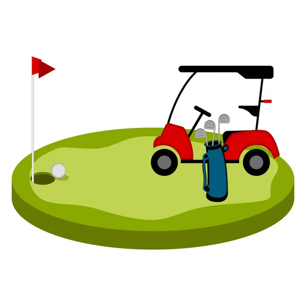 Geïsoleerde Golf Hole afbeelding — Stockvector