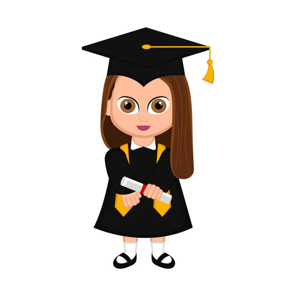 Bonito graduado menina imagem —  Vetores de Stock