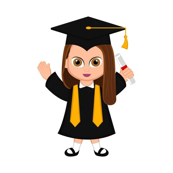 Mignon gradué fille image — Image vectorielle