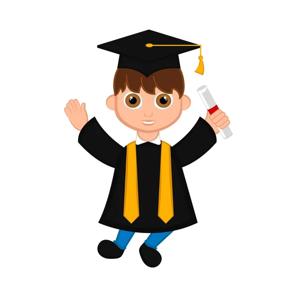 Cute graduated boy image — Stock Vector