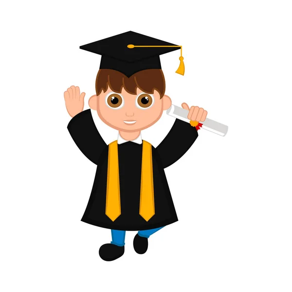 Cute graduated boy image — Stock Vector