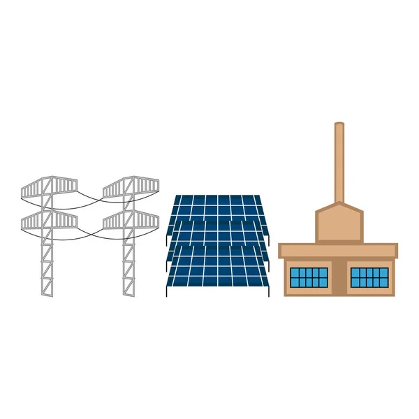太阳能发电厂 — 图库矢量图片