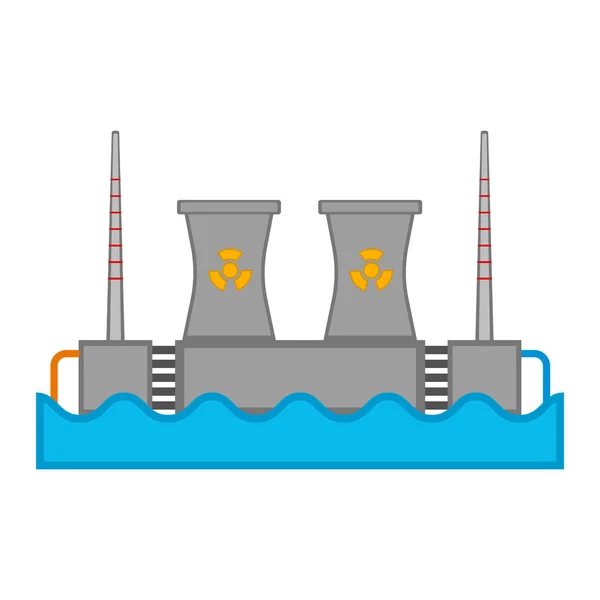 Vodní a jaderné energie stanice — Stockový vektor