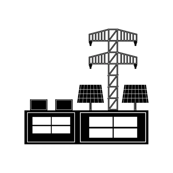 Solarkraftwerk-Ikone — Stockvektor