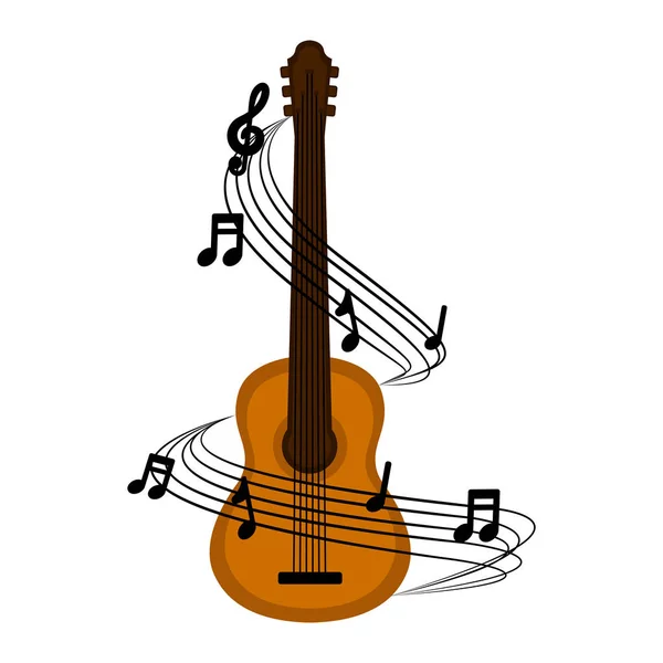 Изолированная акустическая гитара — стоковый вектор