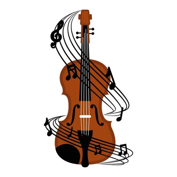 Imagen aislada del violín — Vector de stock