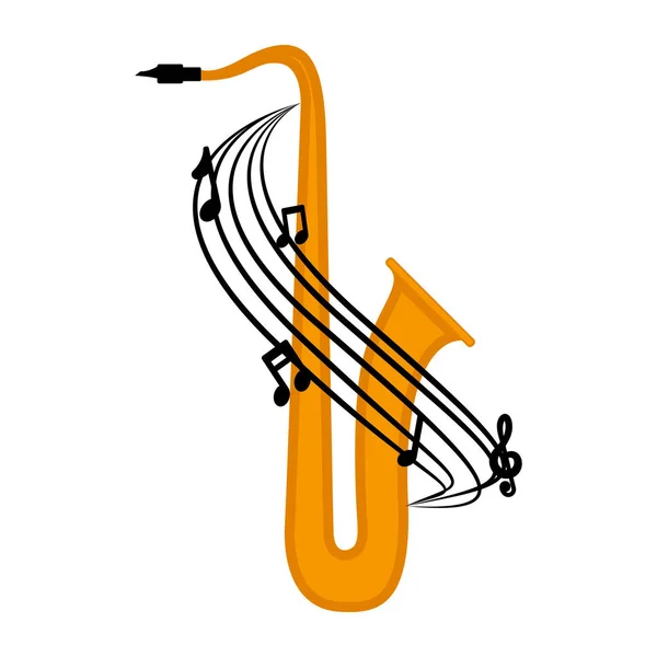 Ізольована саксофон зображення — стоковий вектор