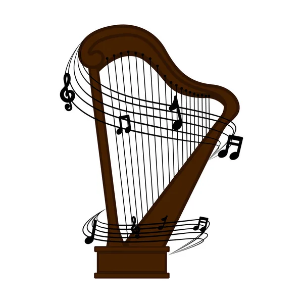 Isolated harp image — Stock Vector