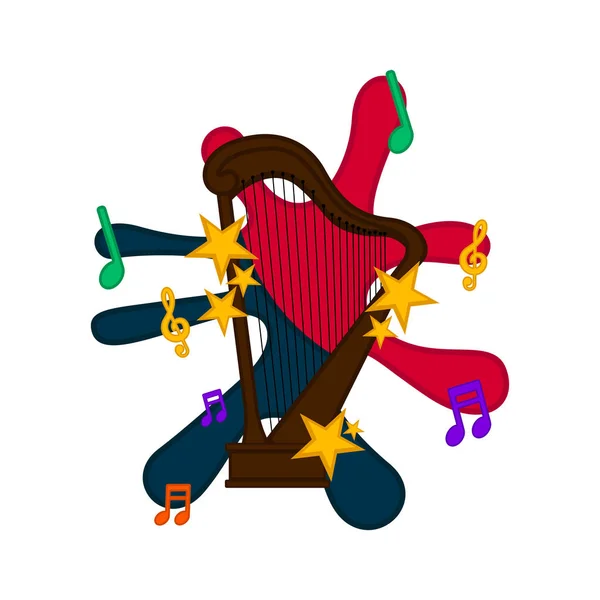 Image de harpe isolée — Image vectorielle