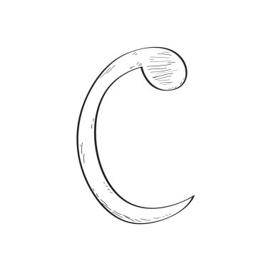 İzole komik müzik notu kroki