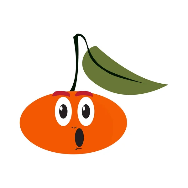 Dibujos animados de mandarina sorprendida — Vector de stock