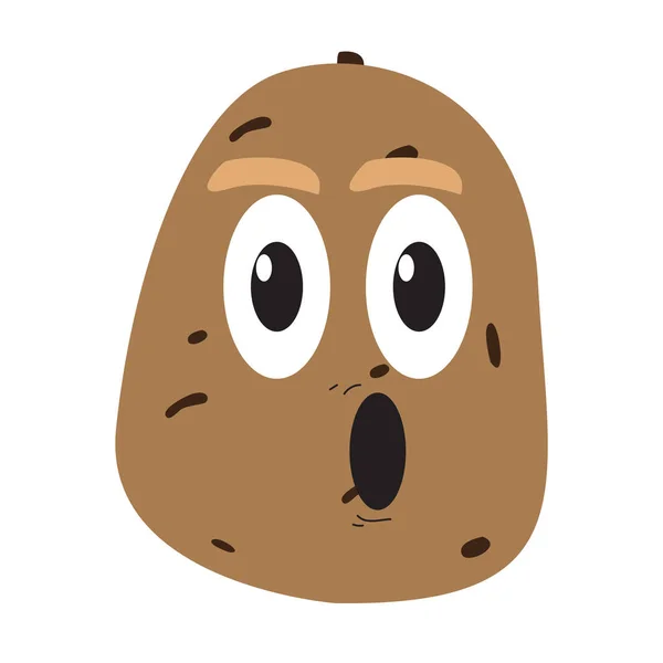 Surprised potato cartoon — Stock Vector