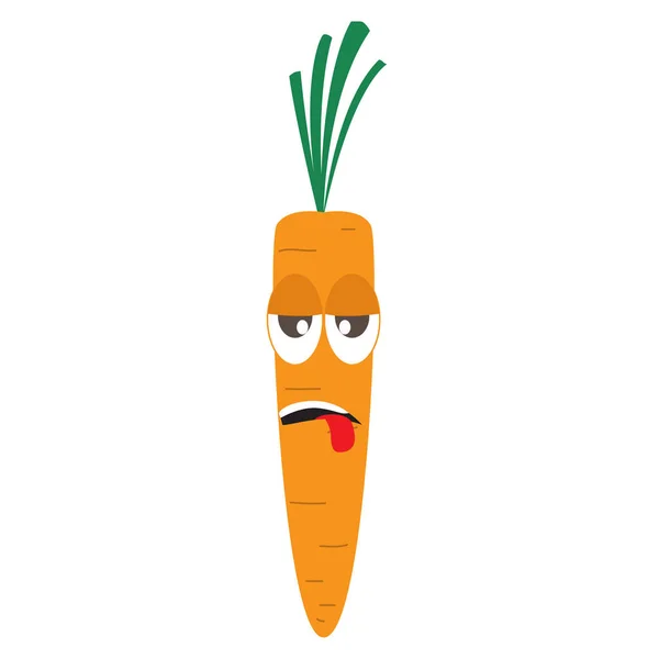 Desenhos animados de cenoura cansados — Vetor de Stock