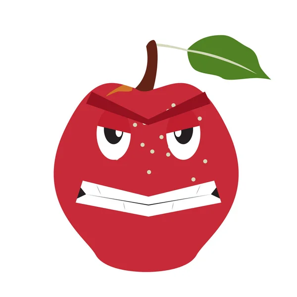 Öfkeli elma karikatür — Stok Vektör