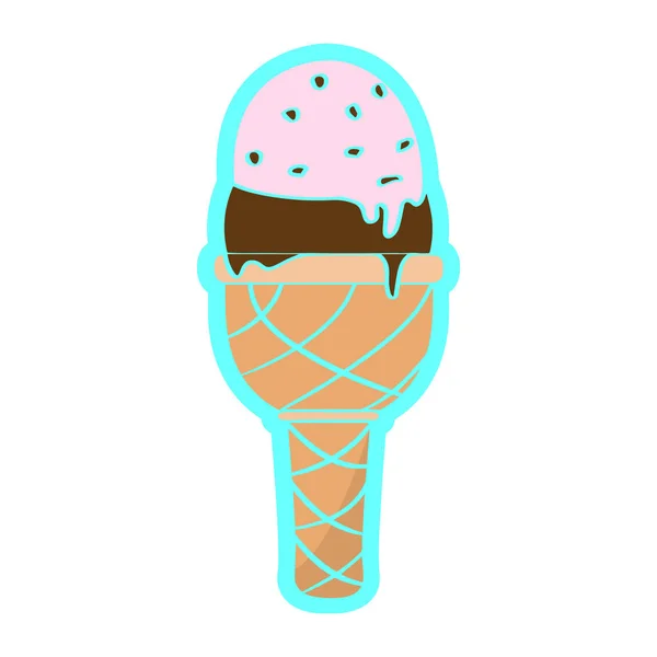 Cono de helado aislado — Vector de stock