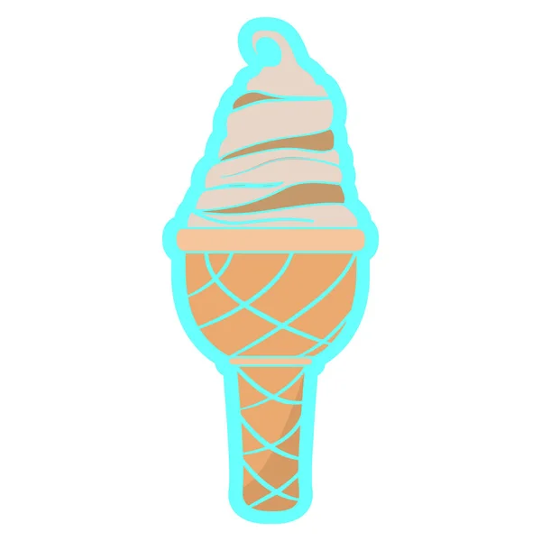 Geïsoleerde Ice Cream cone — Stockvector