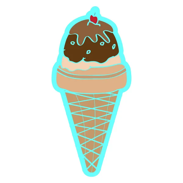 Cone de sorvete isolado — Vetor de Stock