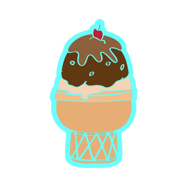 Cono de helado aislado — Vector de stock