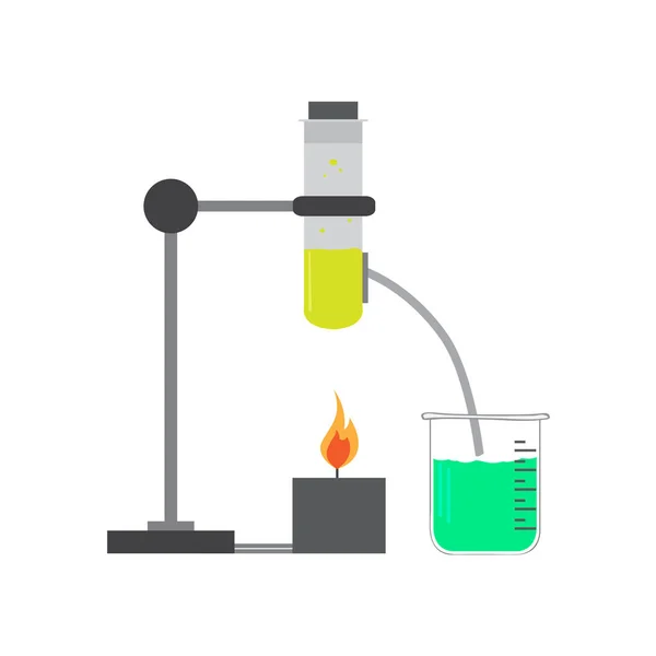 Geïsoleerd chemisch experiment beeld — Stockvector