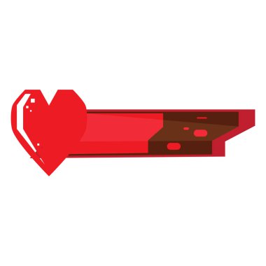 Kalp şekli simgesiyle yalıtılmış videogame çubuğu
