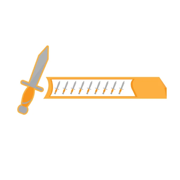 Barra de videojuegos aislada con un icono de espada — Vector de stock