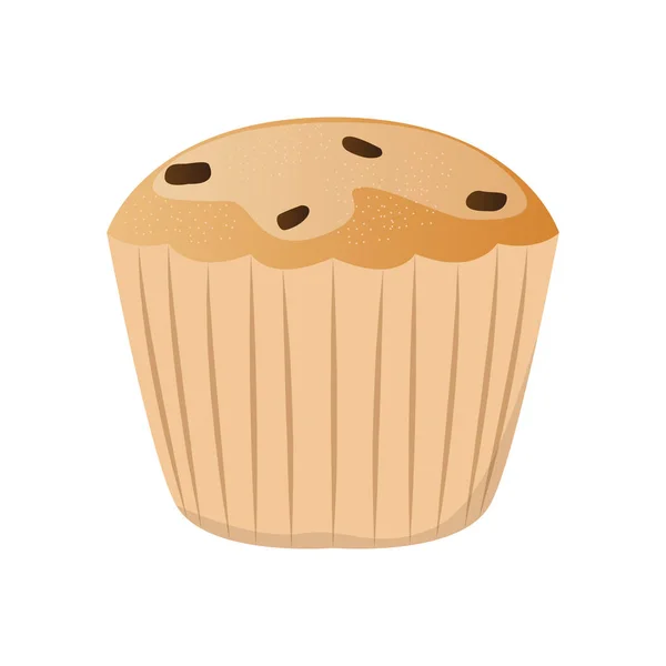 Muffin with chocolate chips — Stock Vector